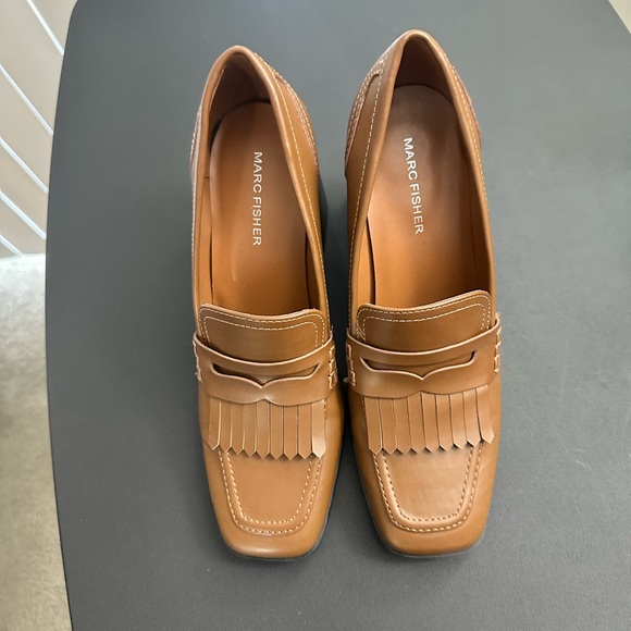 Marc Fisher Shoes - Marc Fisher Medium Brown Loafers with Block Heel